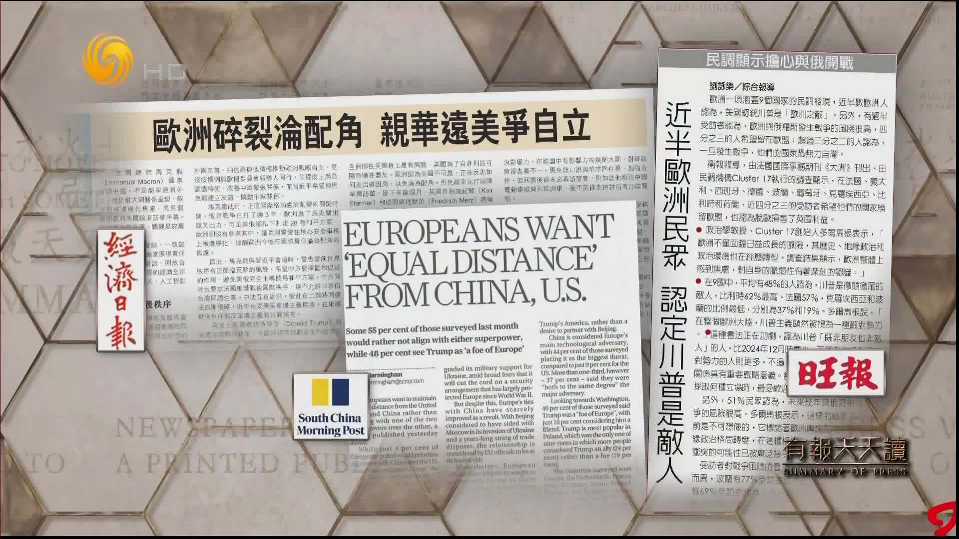 经济日报：欧洲碎裂沦配角 亲华远美争自立