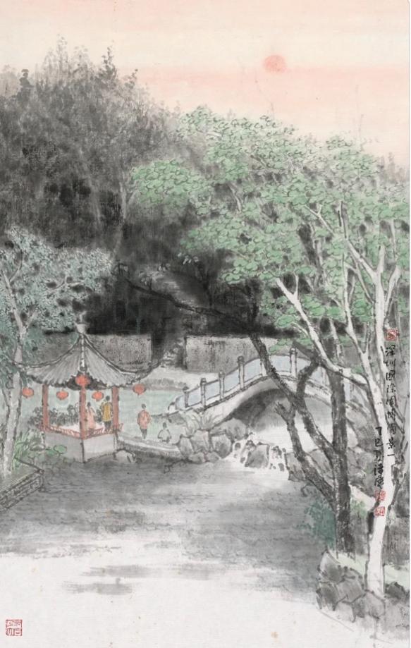 园博园景之一 / 纸本水墨 / 96X61 cm / 2025 / 诸彪