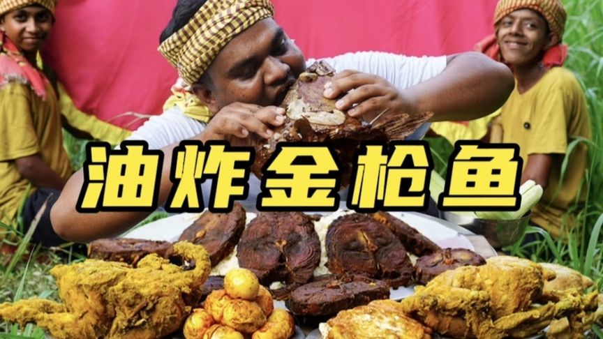 印度乡村土皇帝哈利的午餐有多丰富，一顿吃两条12斤金枪鱼