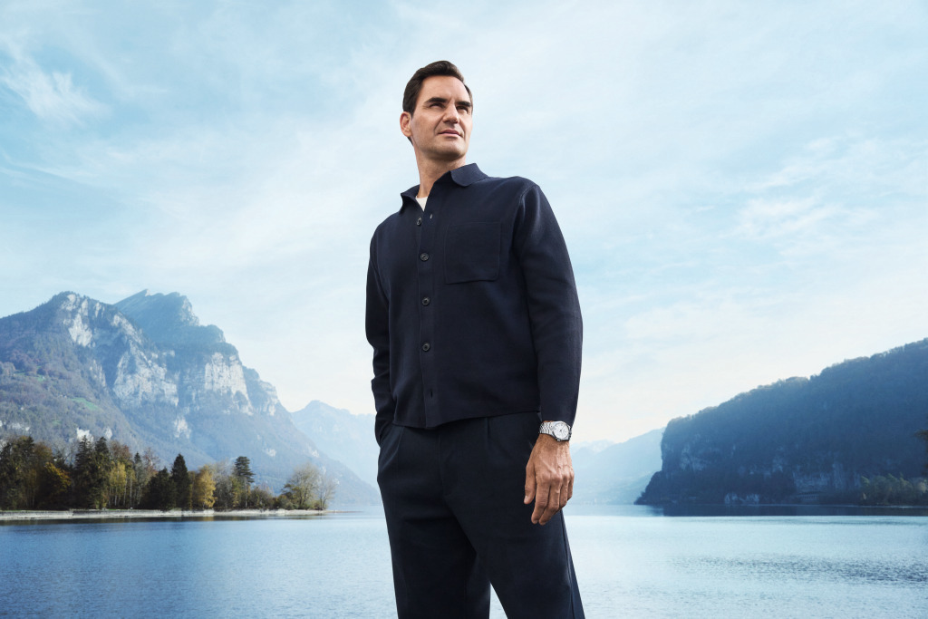 罗杰・费德勒(Roger Federer)佩戴着白色黄金钢款陆使型40腕表 ©Rolex/Anthony Blasko