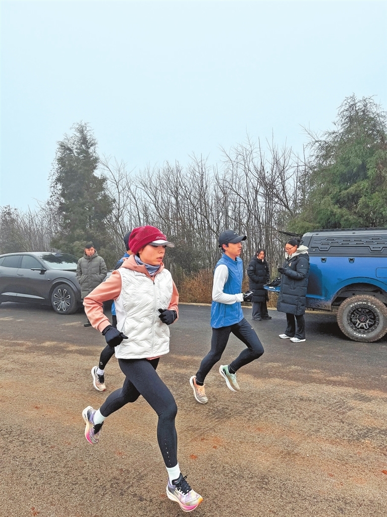 梁田田在进行训练。 受访者供图