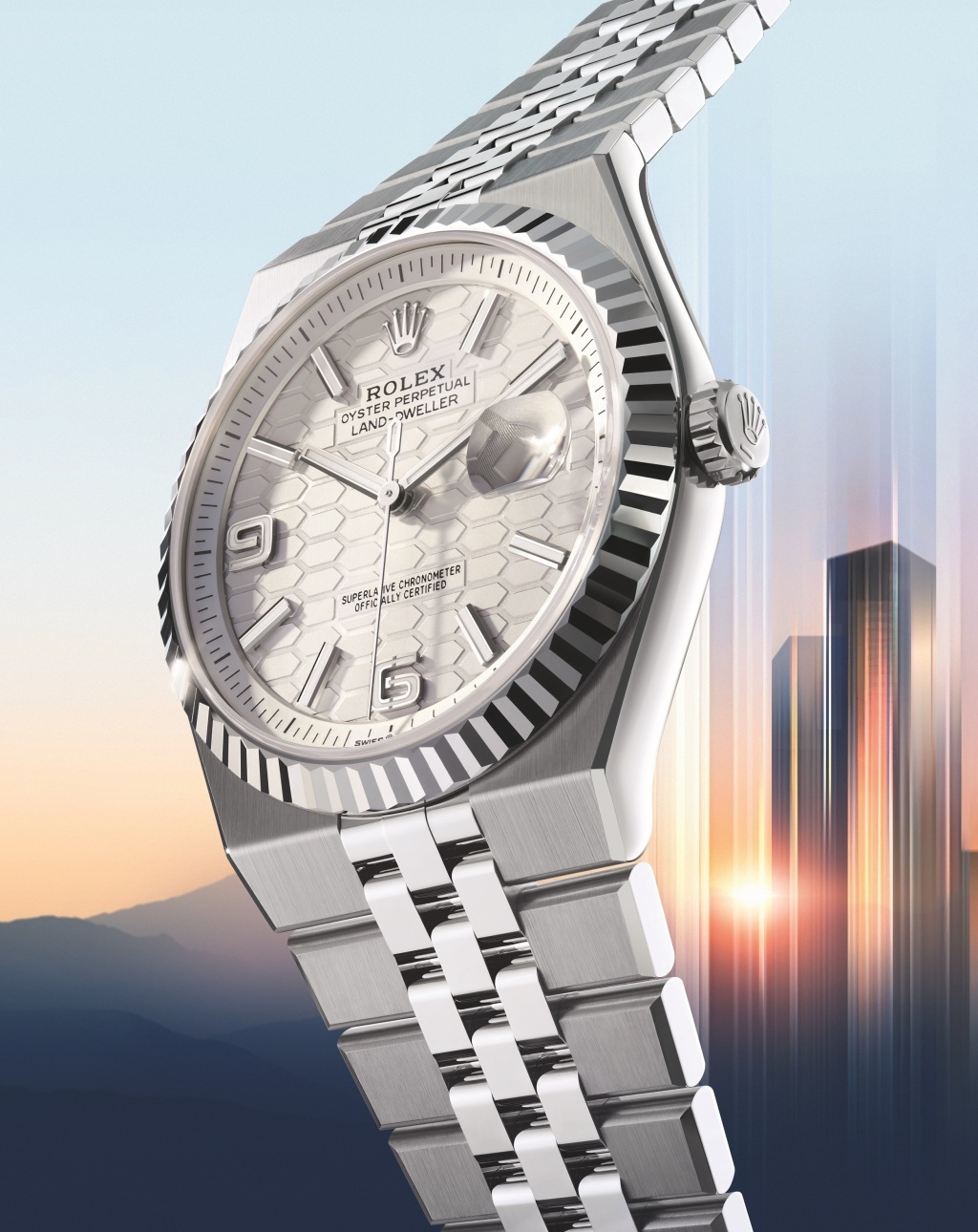 蚝式恒动陆使型40,白色黄金钢款。©Rolex/Florian Joye