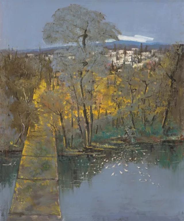 半城烟树—溪鸥 / 120X120cm / 布面油彩 / 202