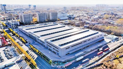 11月20日无人机拍摄的廊坊振华全京申汽车零部件有限公司外景。 本报记者王伟摄