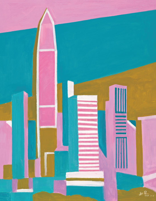 玫光映城 / 70X90cm / 布面丙烯 / 2025 / 段函佳