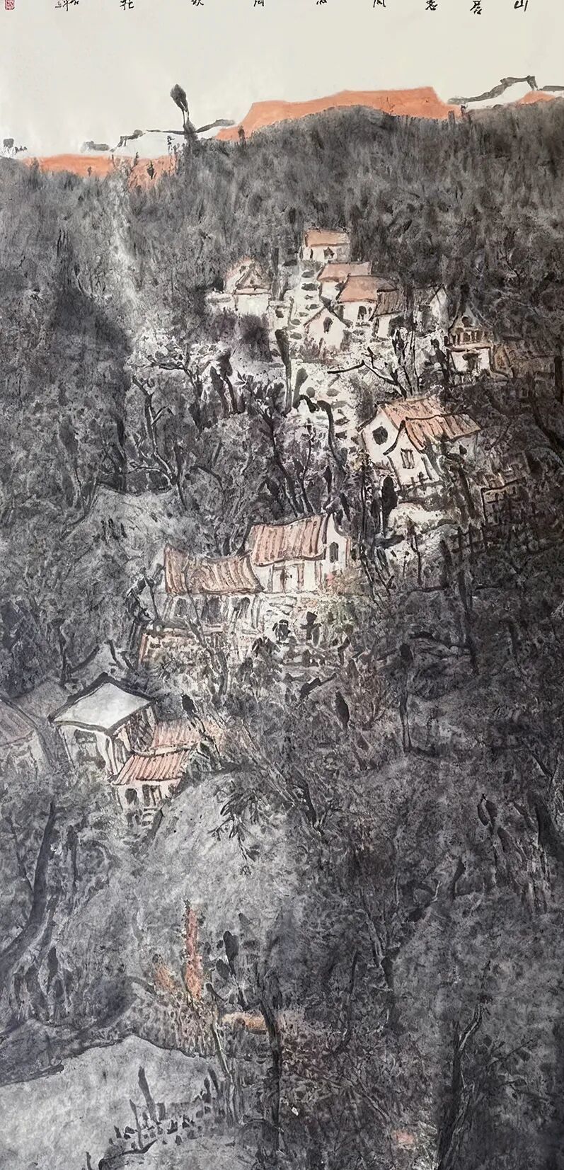 《山居意闲写清秋》 138×69cm