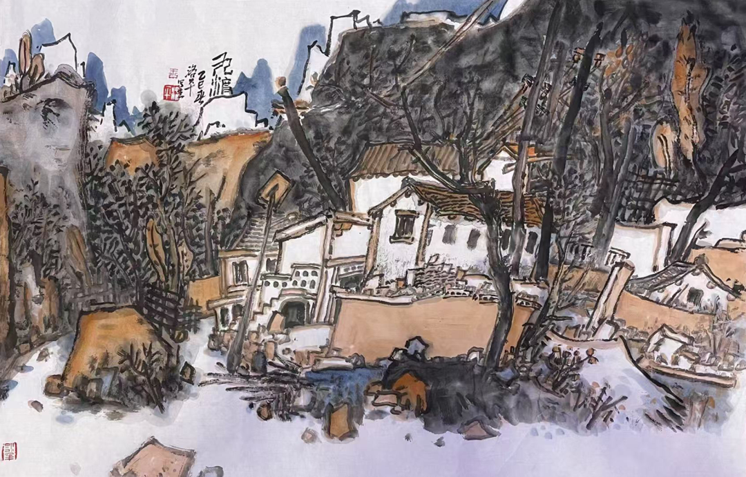 《九渡写生》 69×46cm