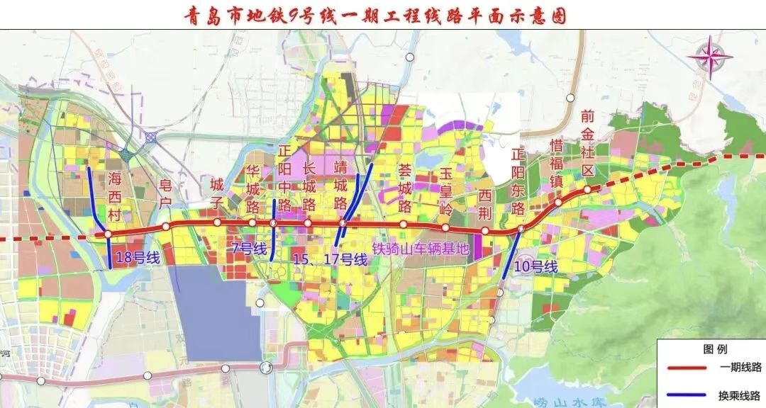 地铁9号线一期线路图