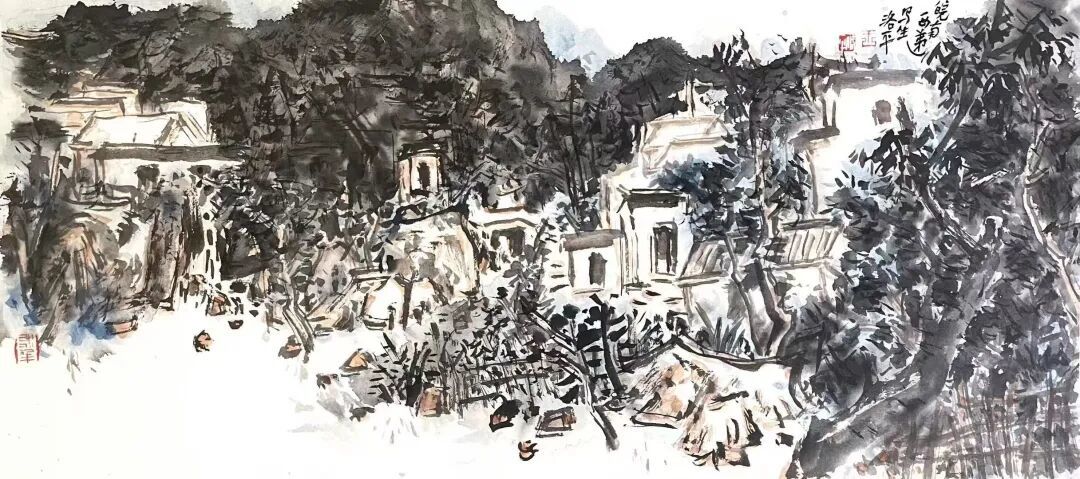 《西递写生》 69×46cm