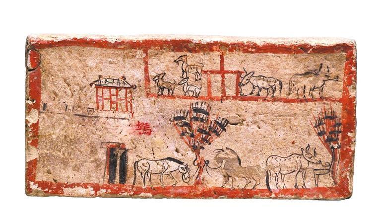 嘉峪关魏晋墓壁画砖《坞壁图》