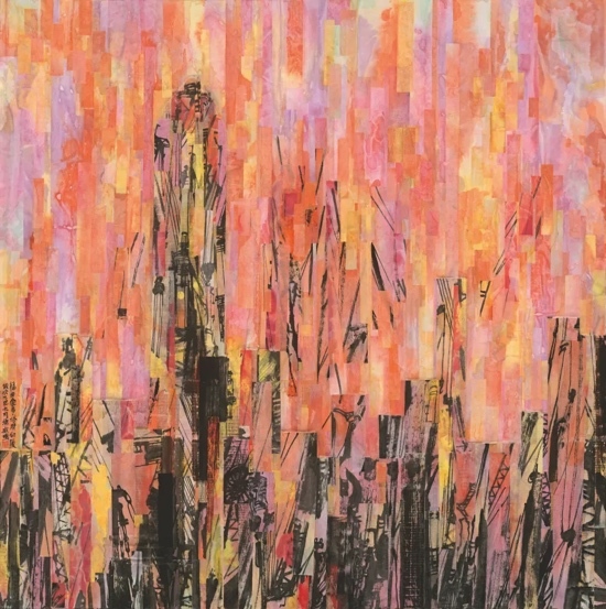 福田叠象：塔臂纫厦 / 150x150cm / 综合材料 / 2025 / 练威鹏