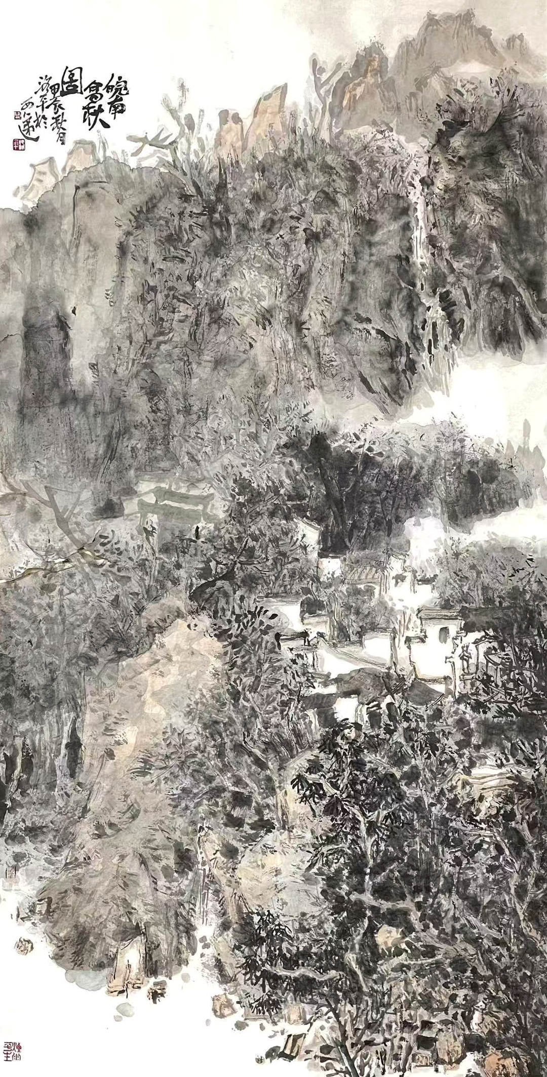 《皖南高秋图》 138×69cm