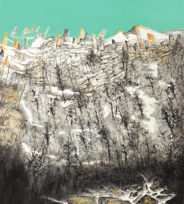 山水相依（中国画）田称想