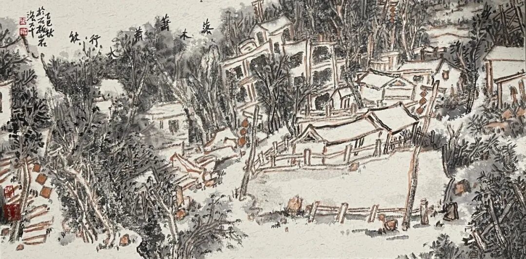 《落木萧萧太行秋》 69×46cm