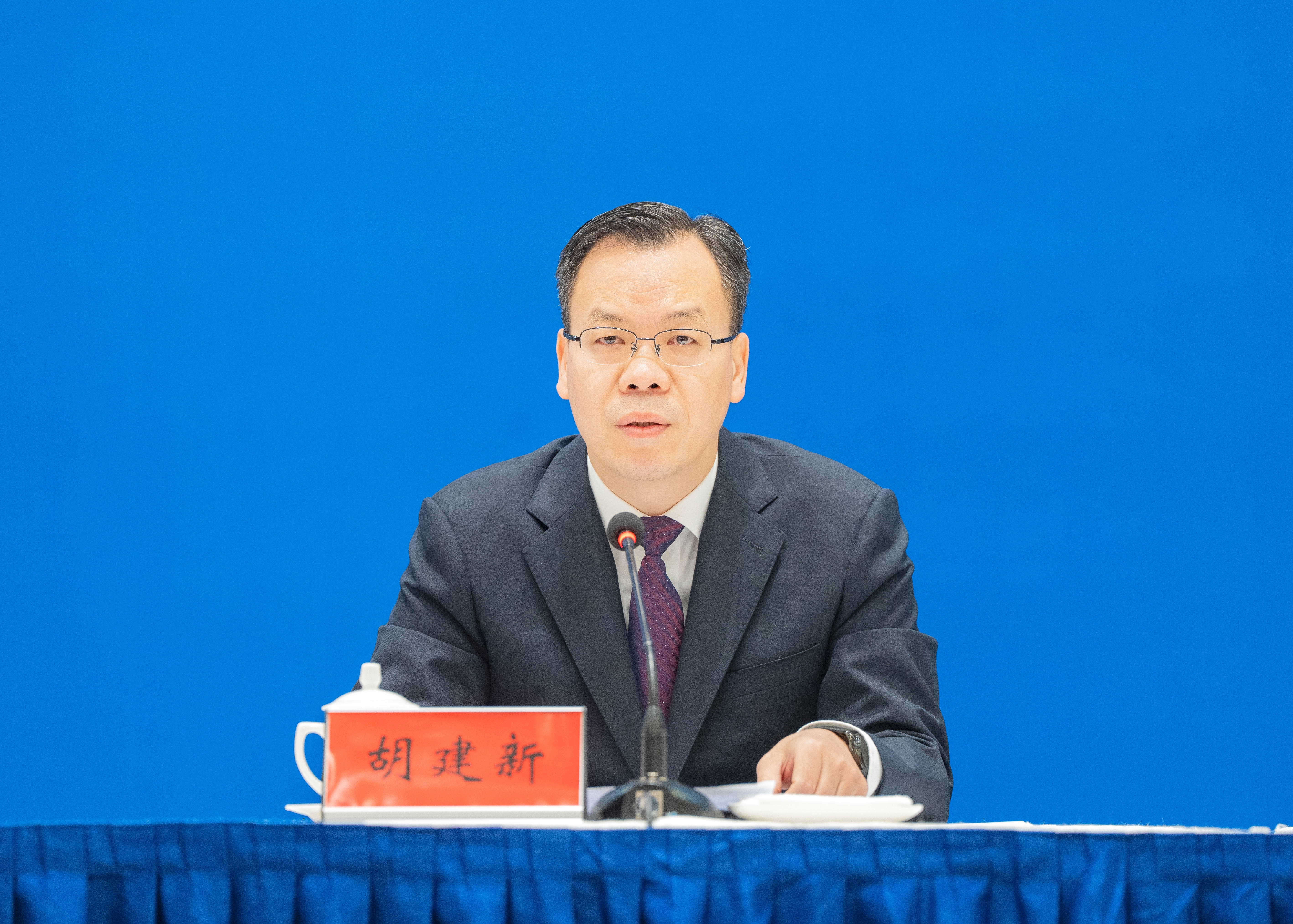 （省委统战部副部长、省工商联党组书记胡建新。 湖南日报全媒体记者 李健 摄）