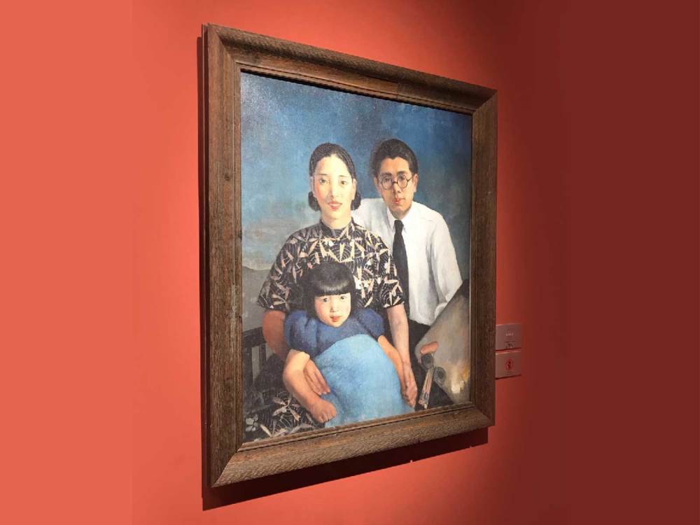 常书鸿在法国创作的油画《画家家庭》复制品（资料照片）　新华社记者　张玉洁　摄