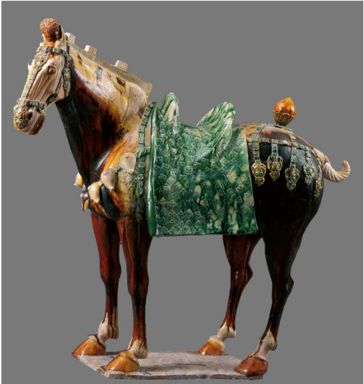 唐&middot;三彩三花馬藏于西安大唐西市博物館