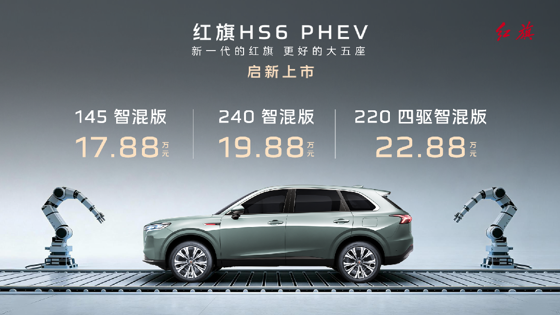 全新一代大五座旗舰SUV——红旗HS6 PHEV正式上市 17.88万元起售！
