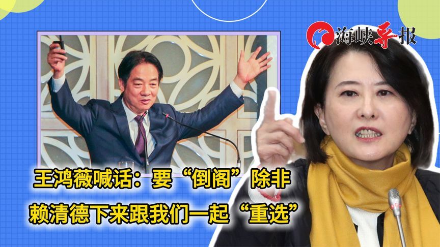 王鸿薇喊话：要“倒阁”除非赖清德下来跟我们一起“重选”