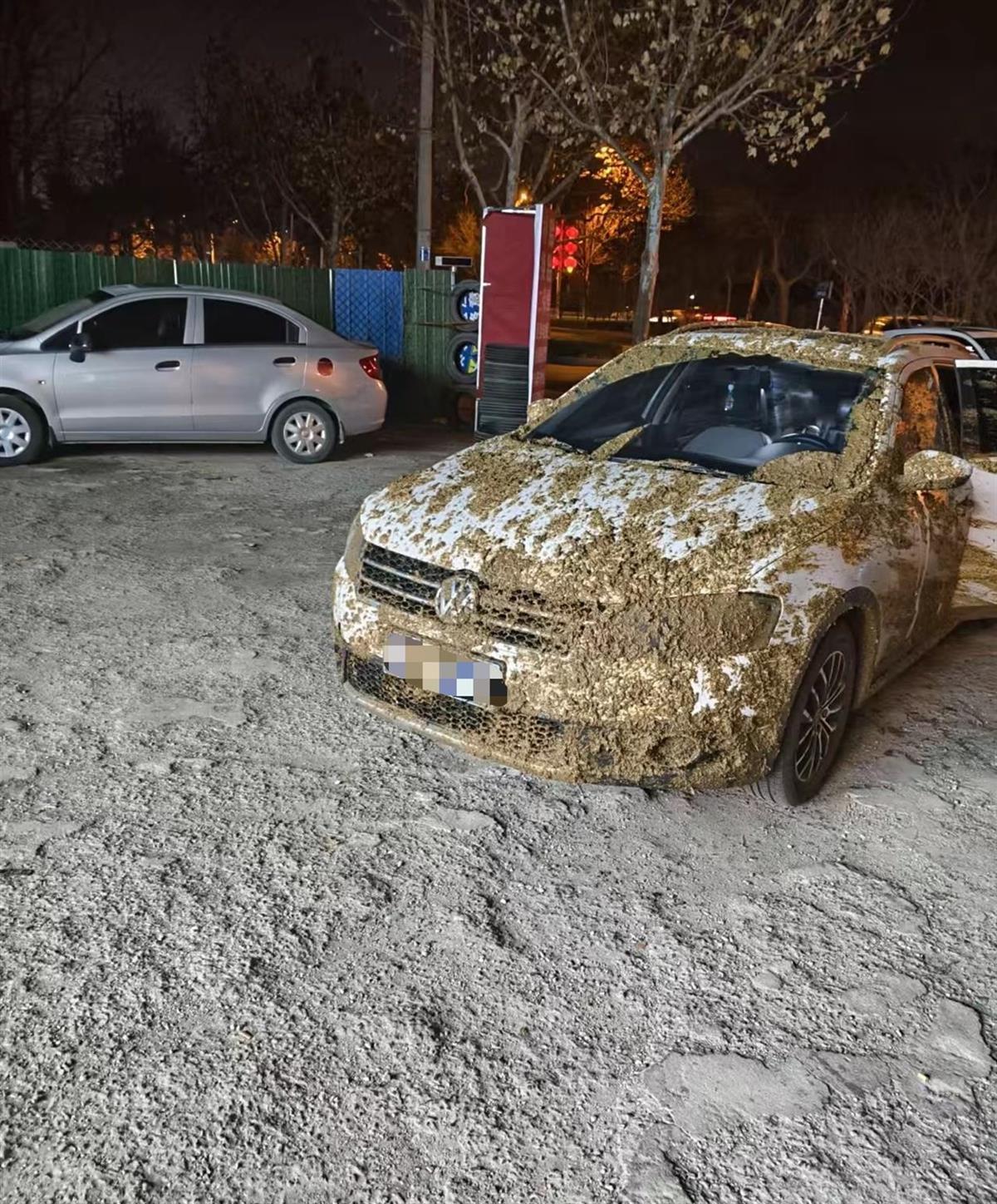 车身沾满大粪（图片来源于网络）