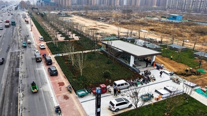 4号线大杨站围挡拆除后