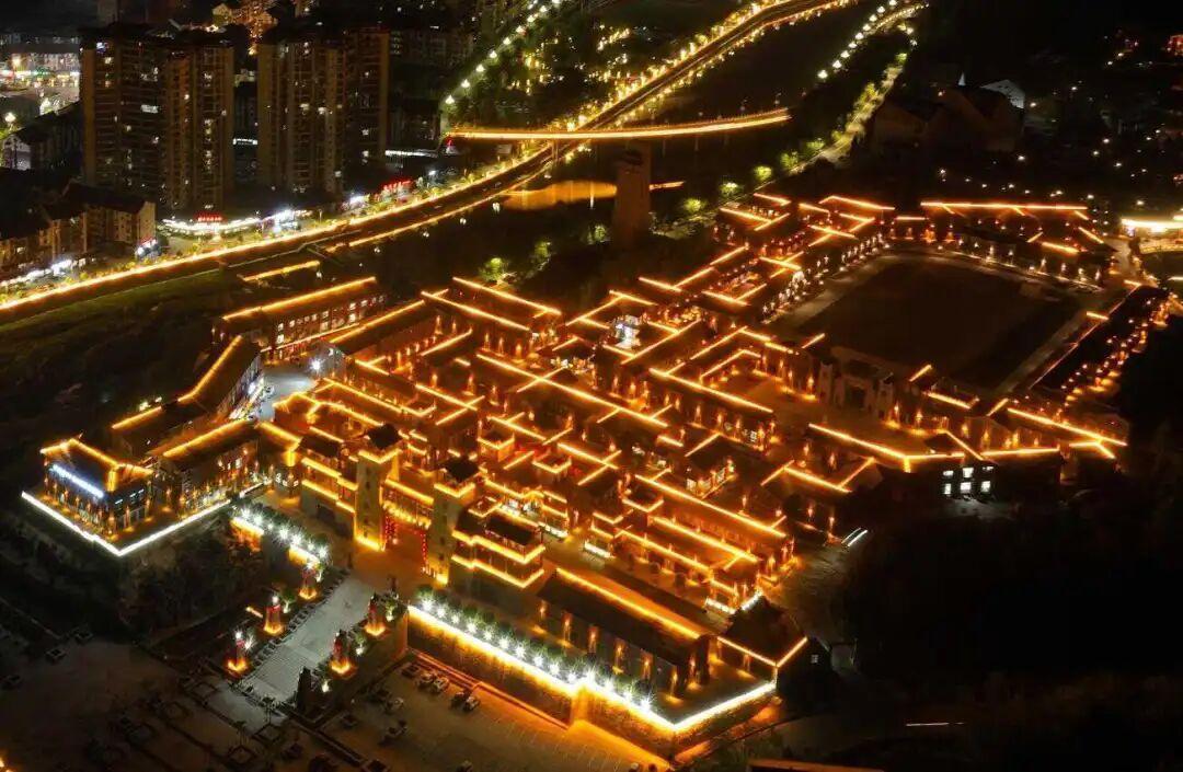 羌族文化博览园夜景观赏体验区