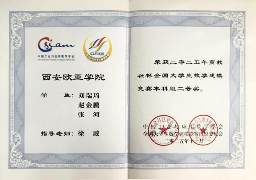 国奖1项、省奖18项 西安欧亚学院在全国大学生数学建模竞赛斩获获佳绩!