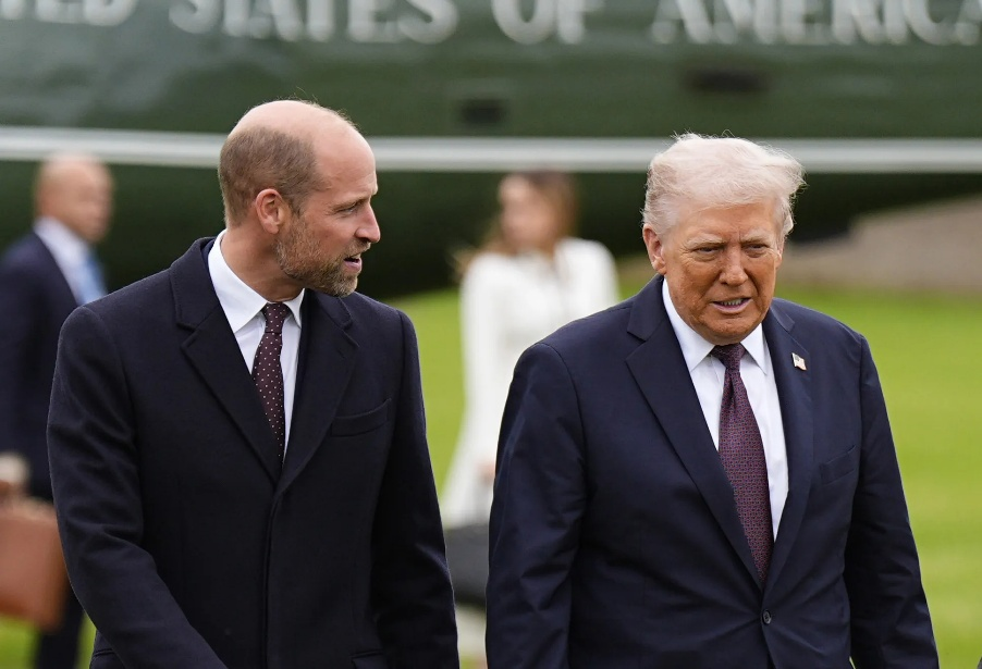 威廉王子今年9月在温莎城堡接待特朗普(右)。图源:外媒