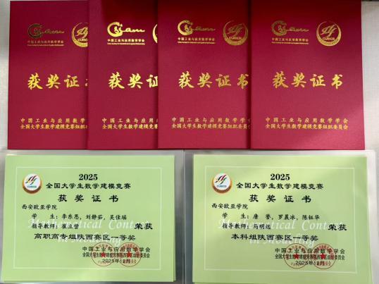 国奖1项、省奖18项 西安欧亚学院在全国大学生数学建模竞赛斩获获佳绩!