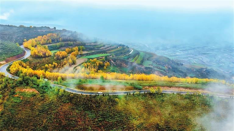 穿过陇西县柯寨镇虎家屲村的乡村公路 新甘肃·甘肃日报通讯员 崔翔龙