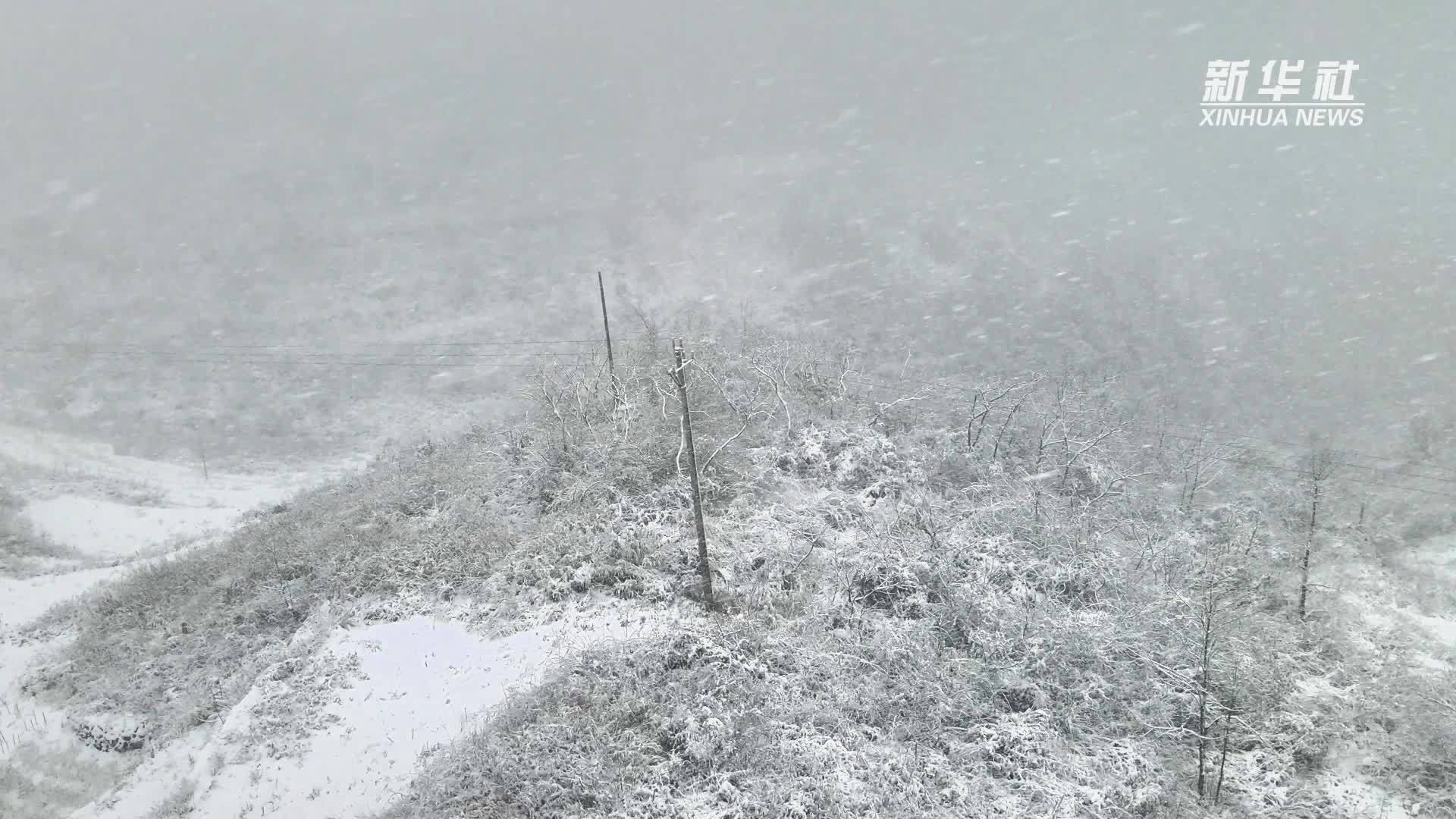 湖南常德：深山电工迎风踏雪保供电