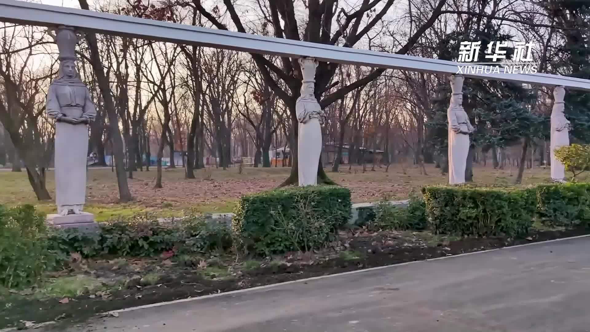 在布加勒斯特的公园里 湖畔慢行