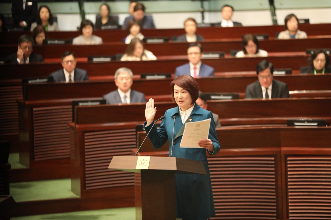 图:李慧琼在香港新一届立法会主席选举现场