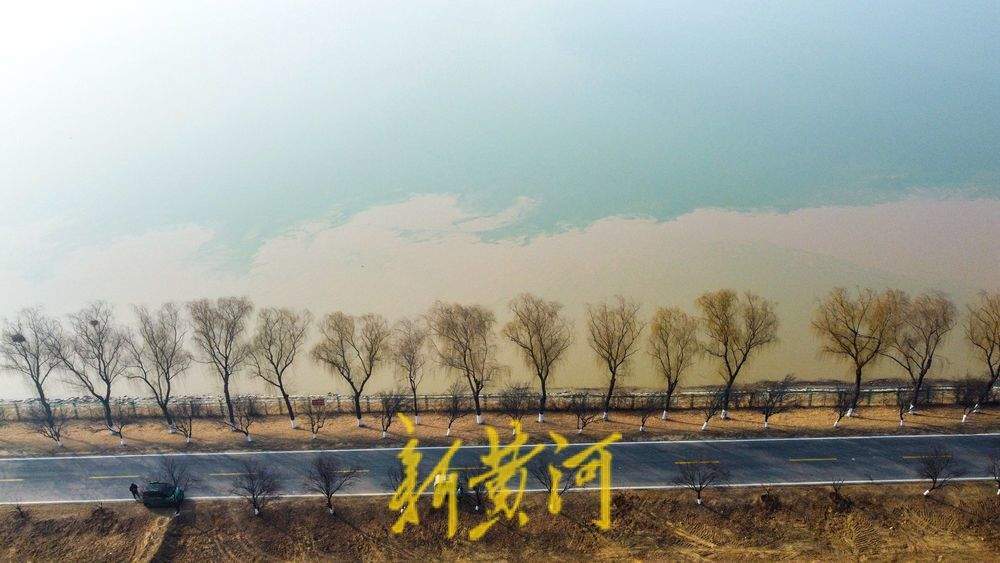 黄河水由浊变清，济南玉清湖水库沉砂池现黄绿交融壮美画卷