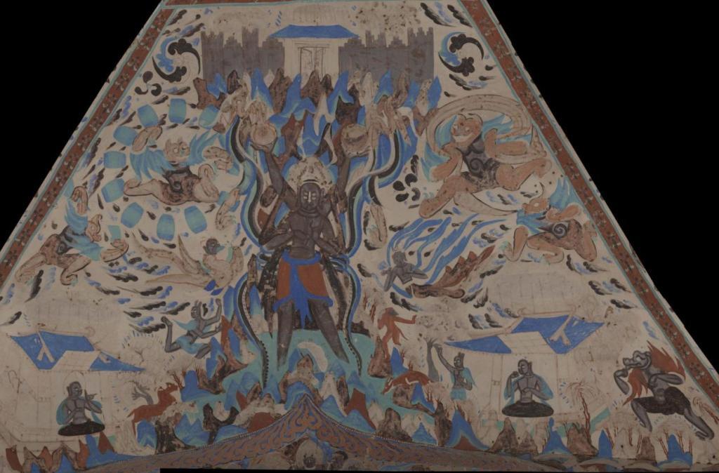 莫高窟249窟主室西披上有羽人