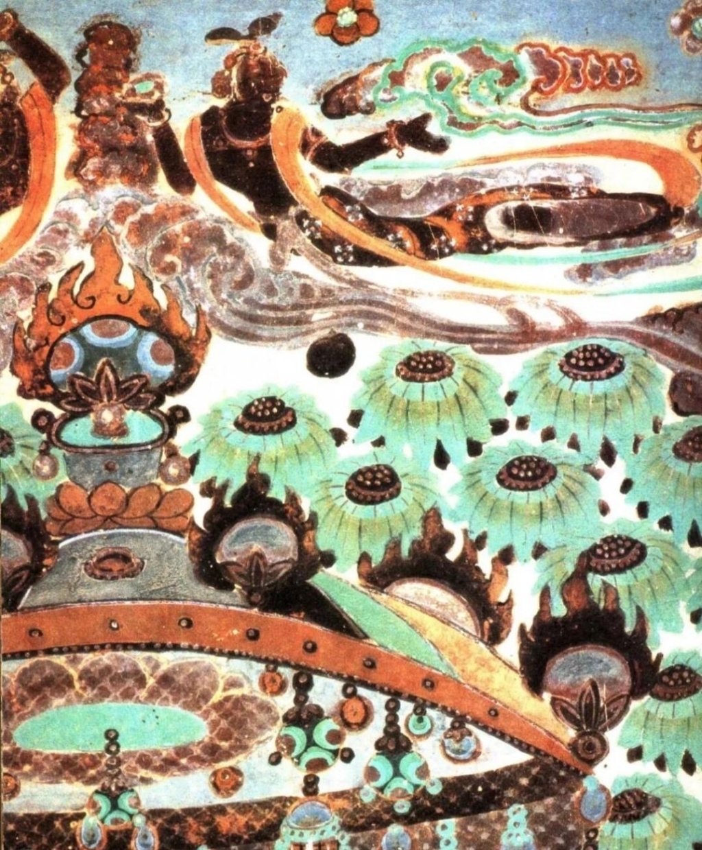 莫高窟第320窟释迦说法图中的飞天