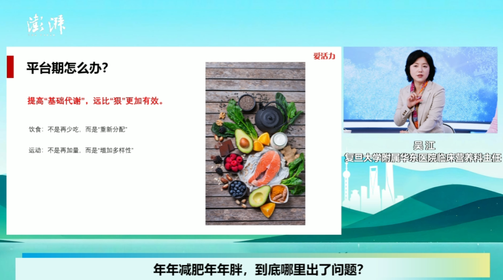 复旦大学附属华东医院临床营养科主任吴江解读减肥进入平台期该怎么办？