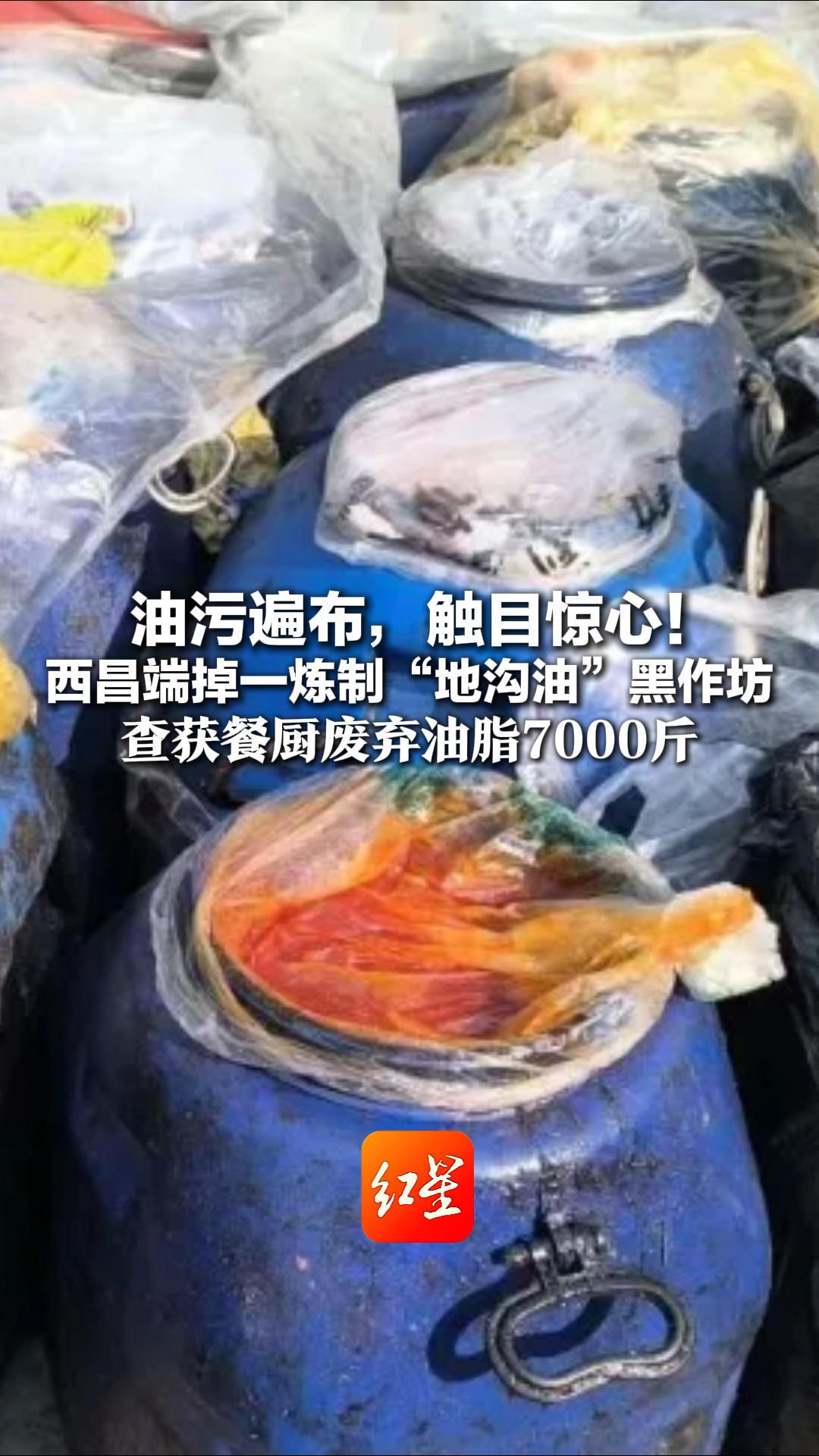 油污遍布，触目惊心！西昌端掉一炼制“地沟油”黑作坊 查获餐厨废弃油脂7000斤 目前案件进一步处理中