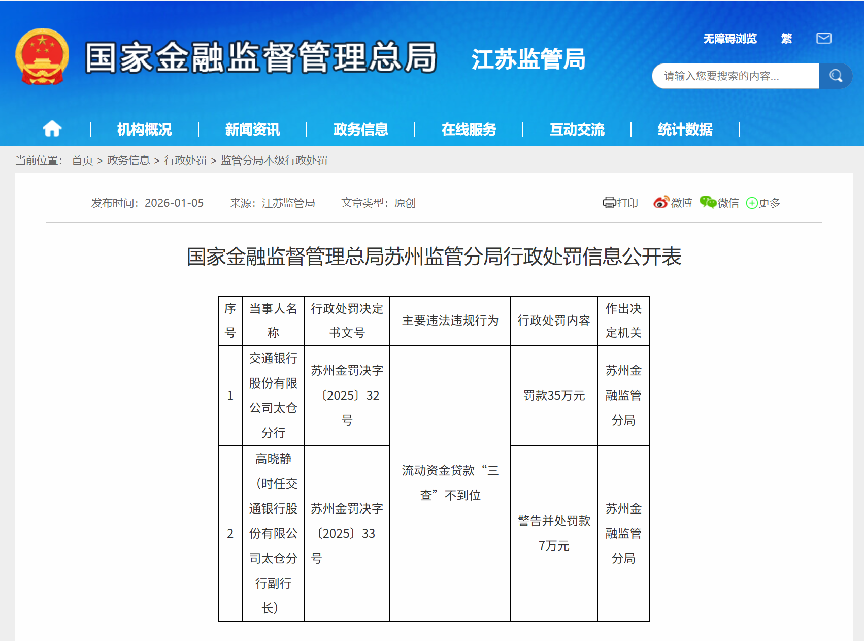 图片来源：国家金融监督管理总局江苏监管局官网