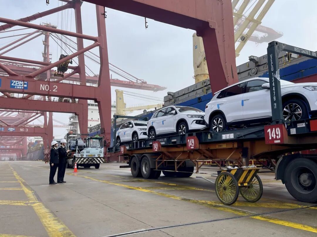 新能源汽车出海。应俊/摄