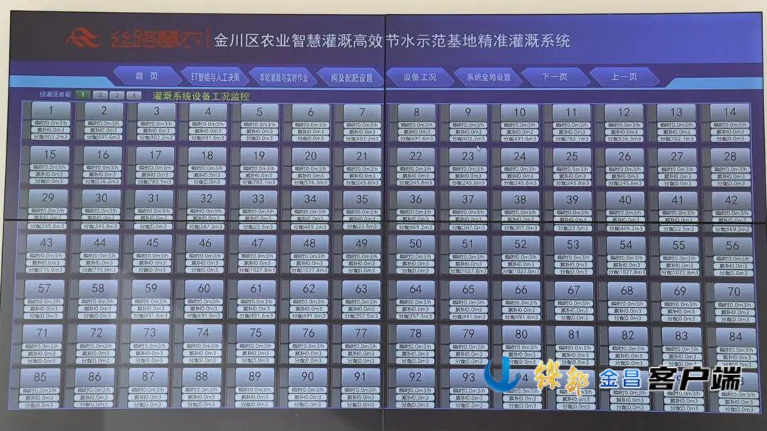 △金川区农业智慧灌溉高效节水示范基地精准灌溉系统（资料图）