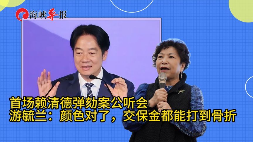 赖清德弹劾案公听会，游毓兰批：颜色对了，交保金都能打到骨折