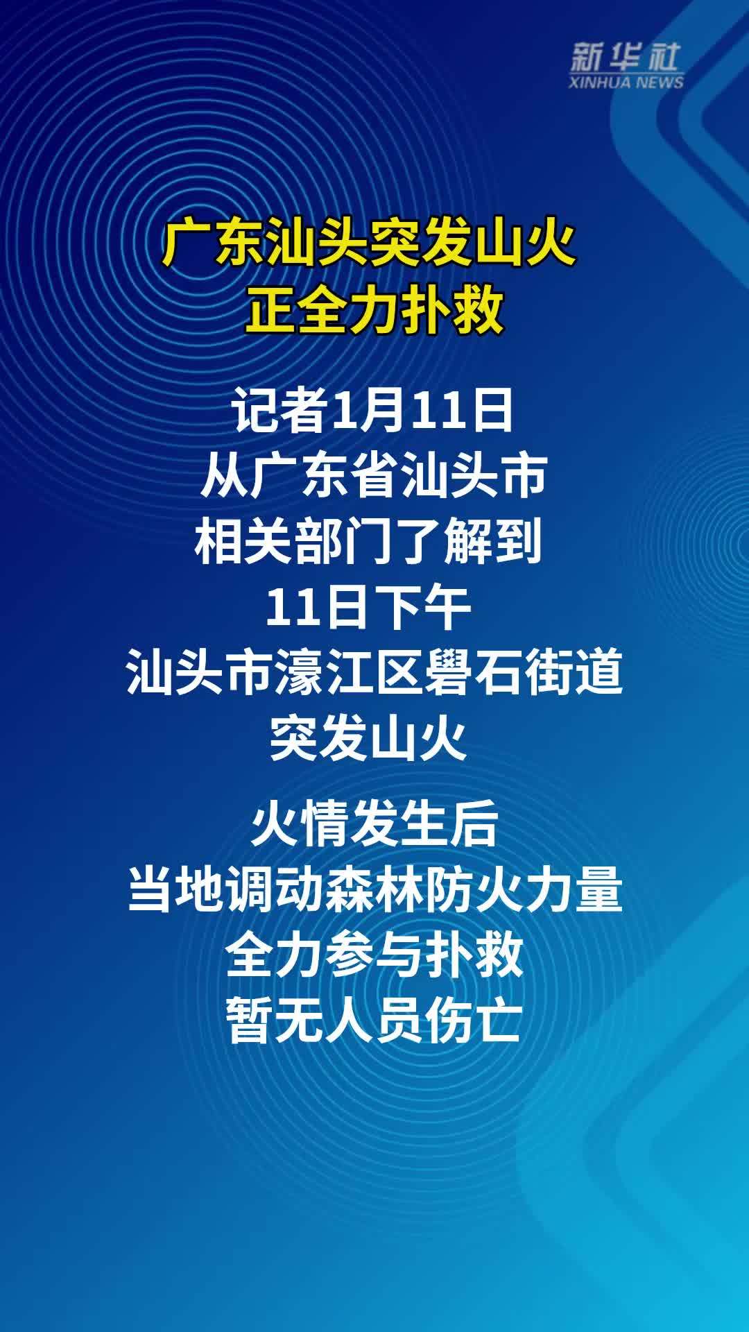 广东汕头突发山火 正全力扑救