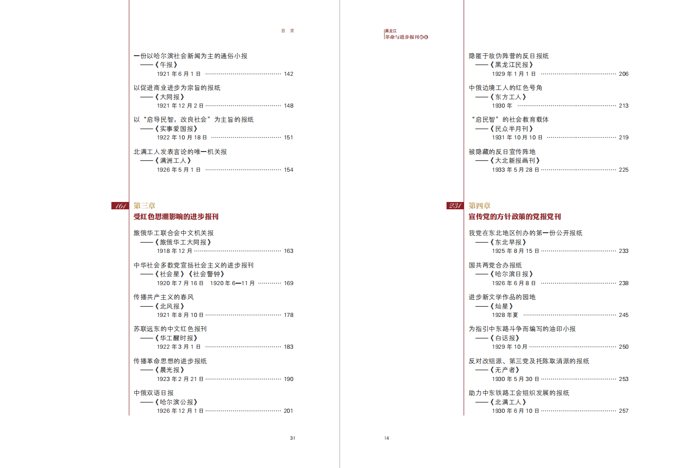 《黑龙江革命与进步报刊辑录》目录
