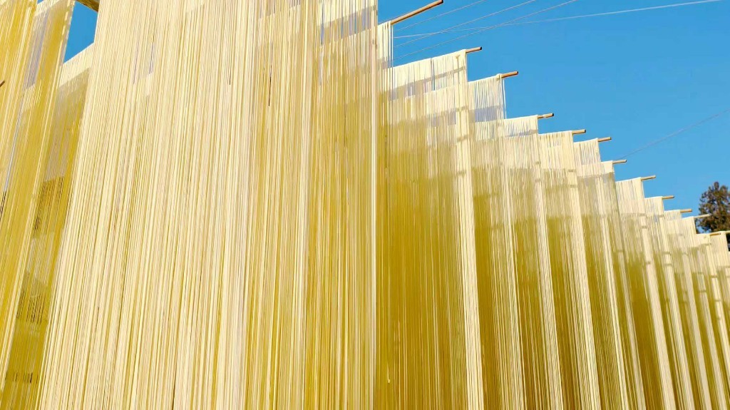 小院手工挂面如瀑如弦