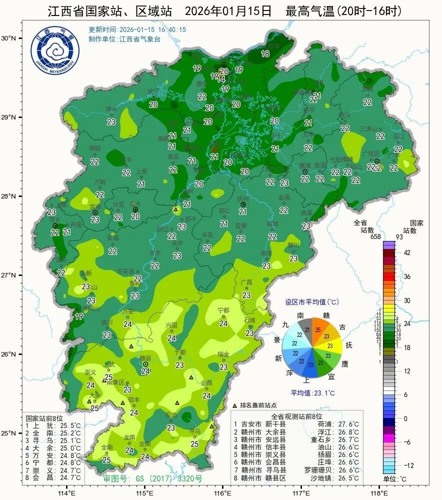 1月19日-22日寒潮来袭 江西天气将上演冷暖大逆转