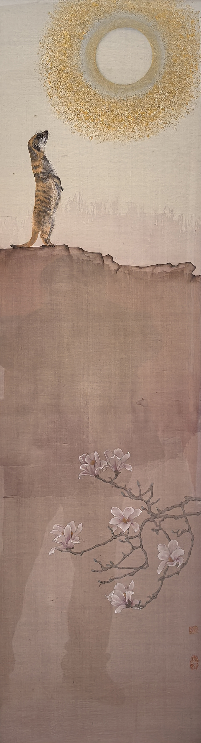 国画 《明霞玉映》胡左英绘