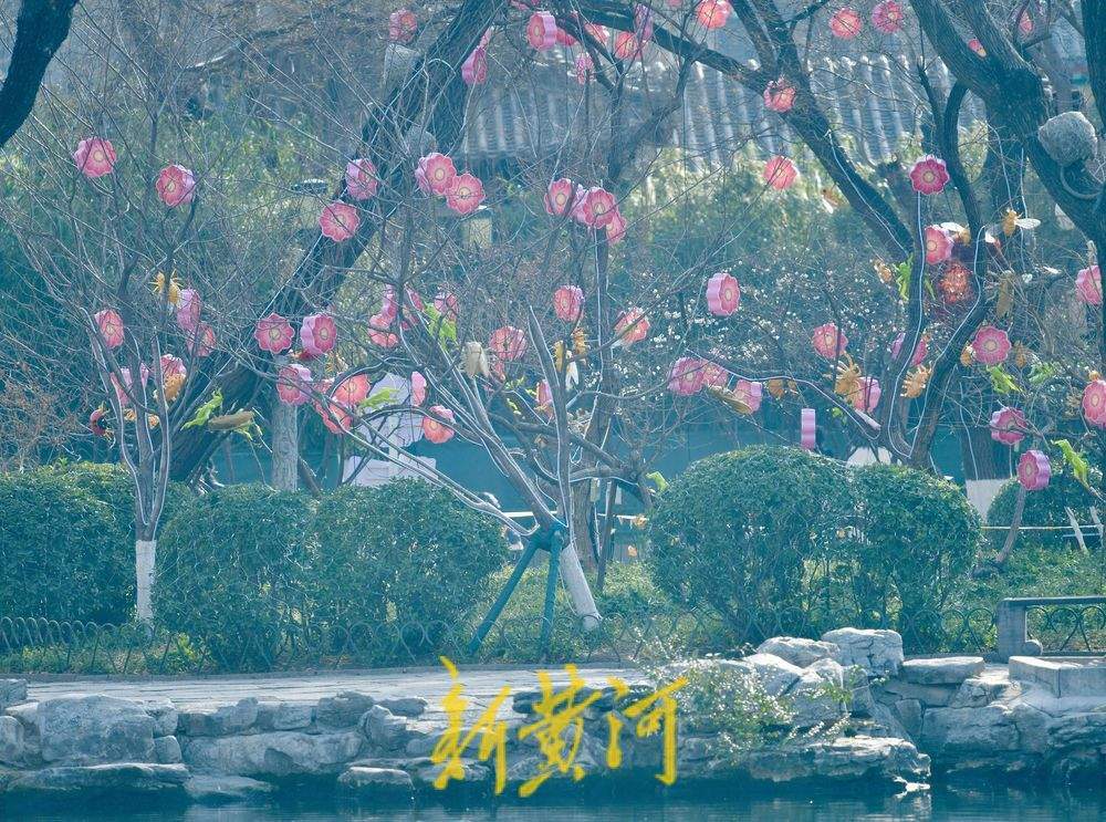 五龙潭迎春花灯启动安装 将化身梦幻光影乐园点亮泉城