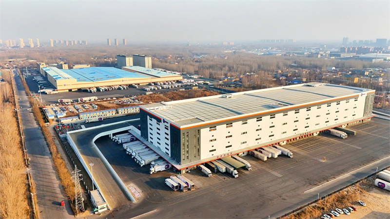 1月14日,无人机拍摄的永清县圆通速递北方总部基地。