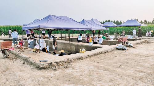 2025年8月18日，柏人城遗址发掘现场。张冬茹摄